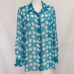 Lane Bryant Blue/White Blouse